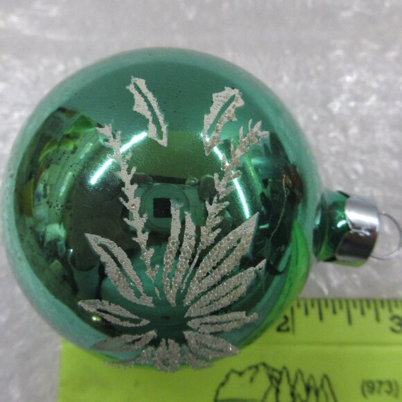 2 Paragon Venetian Dew Stencil Glass Christmas Ornaments Red & Blue Vintage - Picture 11 of 13